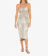 Jbq Dalia Midi Dress In Washed Metallic In Neutral