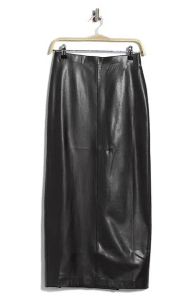 Jbq Daphne Faux Leather Midi Skirt In Black
