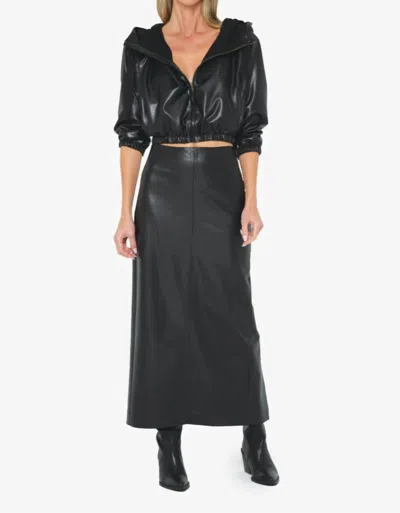 Jbq Daphne Side-slit Maxi Skirt In Black