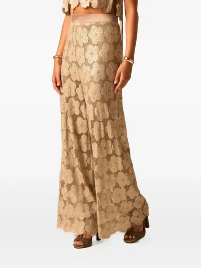 Jbq Dean Floral-lace Wide-leg Trousers In Multi