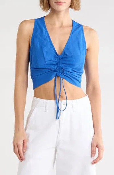 Jbq Divya Ruched Crop Top In Purple