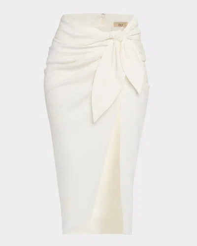 Jbq Dusk Tie-front Midi Skirt In White