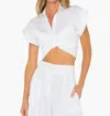 Jbq Elliot Short Sleeve Top In White In White