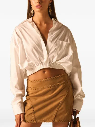 Jbq Emery Fringe-detail Cropped Shirt In Multi