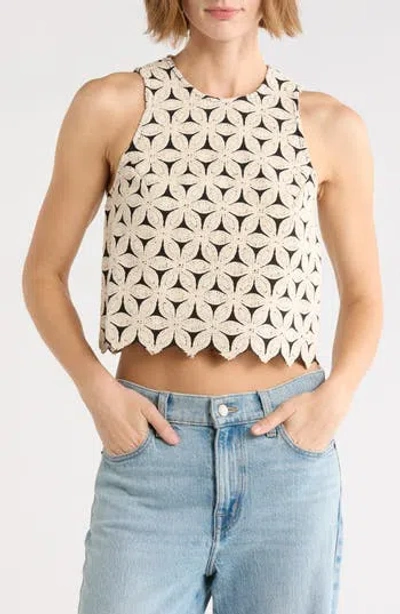 Jbq Fallon Lace Sleeveless Top In Neutral