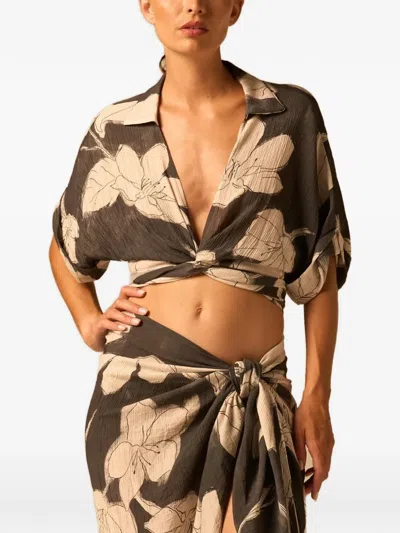 Jbq Floral Tie Top In Multi