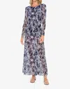 Jbq Gaia Maxi Dress In Navy-white Floral In Blue