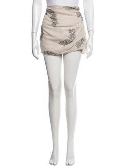 Pre-owned Jbq Graphic Print Mini Skirt In White