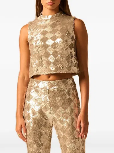 Jbq Gwendolyn Sequin-embellishment Top In Brown