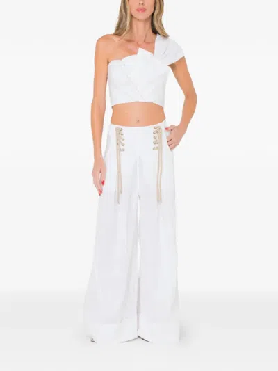 Jbq Hampton Lace-up Wide-leg Trousers In Multi