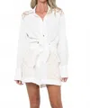Jbq Haven Long Sleeve Button Down Shirt In Ecru In White