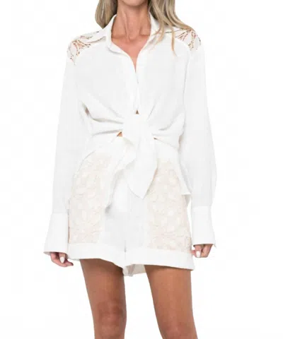 JBQ HAVEN LONG SLEEVE BUTTON DOWN SHIRT IN ECRU