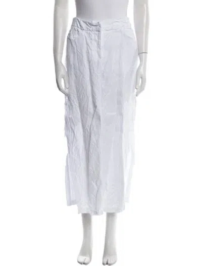 Pre-owned Jbq Hemp Midi Length Skirt In White