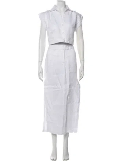 Pre-owned Jbq Hemp Skirt Set In White