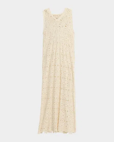 Jbq Lainey Hooded Crochet Maxi Dress In Neutral