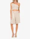 Jbq Leaf Strapless Top In Safari In Multi