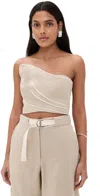 Jbq Leaf Strapless Top In Safari
