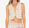 Jbq Leona Cropped Vest In Multicolor In Multi