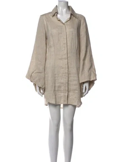 Pre-owned Jbq Linen Mini Dress In Neutrals