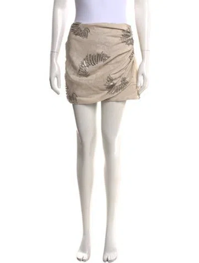 Pre-owned Jbq Linen Mini Skirt In Neutrals