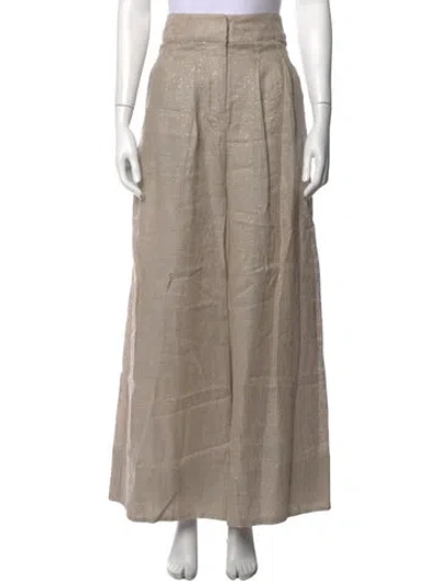 Pre-owned Jbq Linen Wide Leg Pants In Neutral