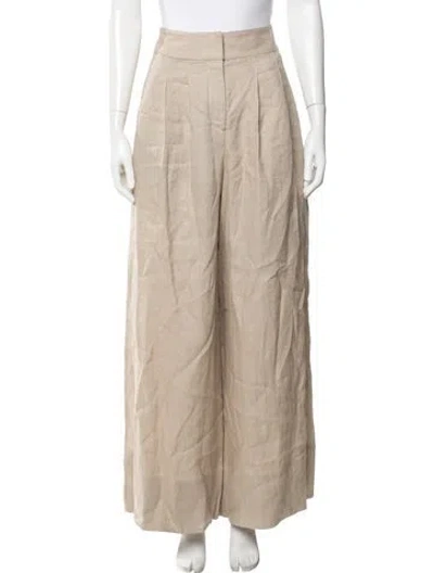 Pre-owned Jbq Linen Wide Leg Pants W/ Tags In Neutrals