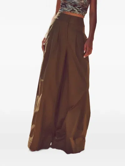 Jbq Logan Pleated Wide-leg Trousers In Grün