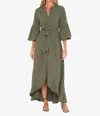 Jbq Lona Midi Dress In Olive In Green