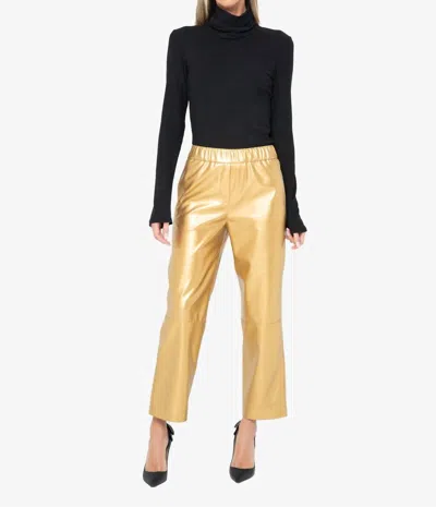 Jbq Luca Mid-rise Pant In Gold