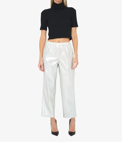 Jbq Luca Mid-rise Pant In Silver In Black