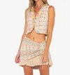 Jbq Maya Mini Skirt In Fringed Multi In Neutral
