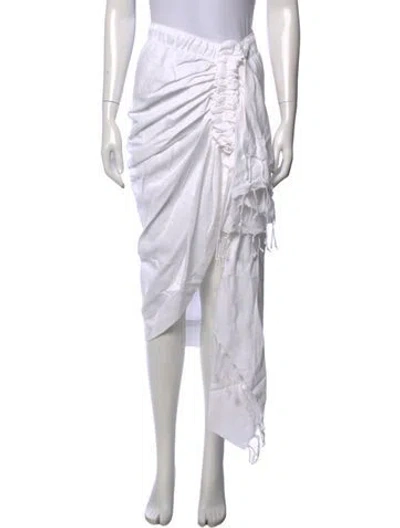 Pre-owned Jbq Midi Length Skirt In White