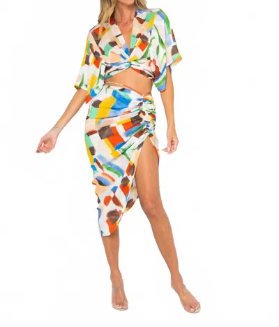 Jbq Minela Skirt In Abstract Leaf In Multi
