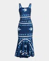 Jbq Natasha Shibori Midi Dress In Indigo Shibori
