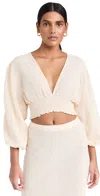 Jbq Nava V Neck Top In Vanilla In Vanilla