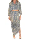 Jbq Noor Skirt In Blue Shibori In Multi