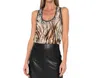 Jbq Nuria Sleeveless Top In Safari Print In Brown