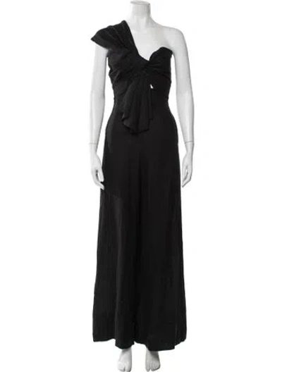 Pre-owned Jbq One-shoulder Jumpsuit In Black