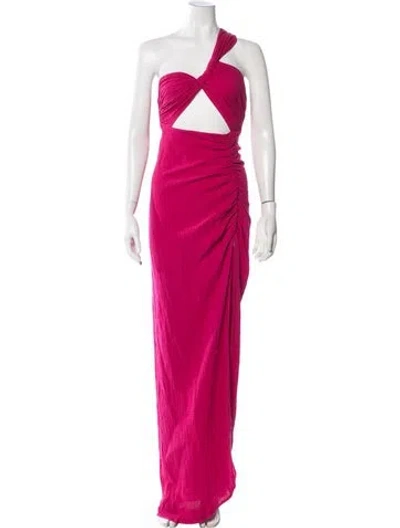 Pre-owned Jbq One-shoulder Long Dress In Pink
