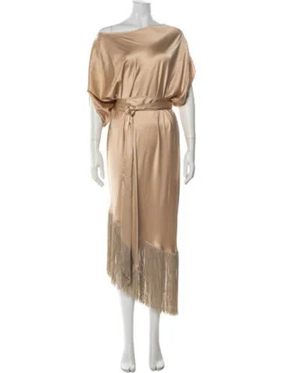Pre-owned Jbq One-shoulder Long Dress W/ Tags In Gold