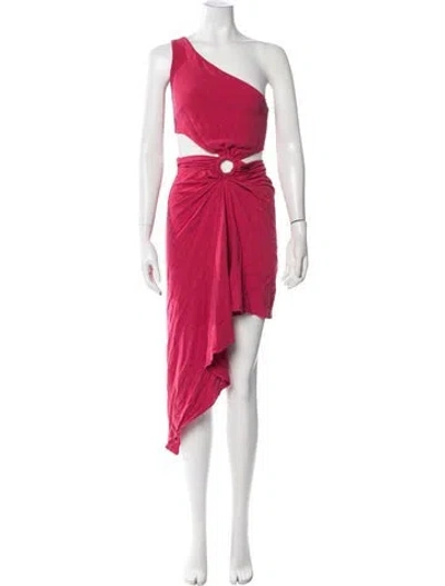 Pre-owned Jbq One-shoulder Mini Dress In Pink