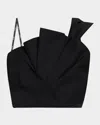 Jbq Opal Pleated Crop Top In Black