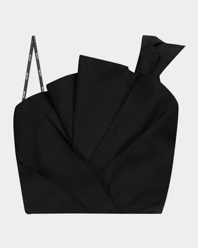 Jbq Opal Pleated Crop Top In Black