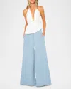 Jbq Oslo Chambray Wide-leg Pants In Sky