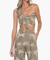 Jbq Palm Sol Top In Khaki In Green