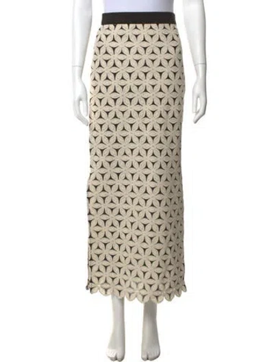 Pre-owned Jbq Patterned Long Skirt In Neutrals