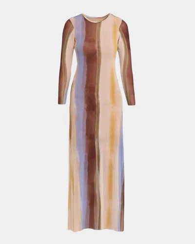 Jbq Petra Mesh Maxi Dress In Multi