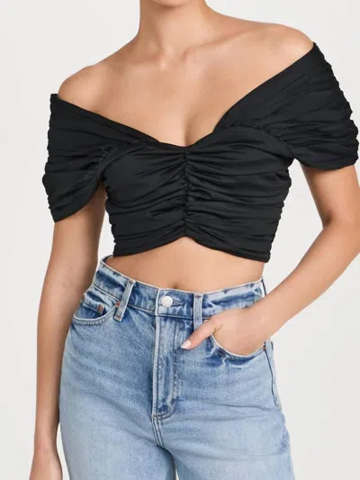 Jbq Rose Off-shoulder Top In Black