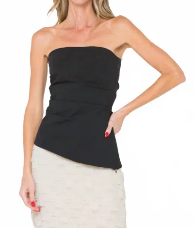 Jbq Royce Strapless Straight Neckline Top In Black-violet