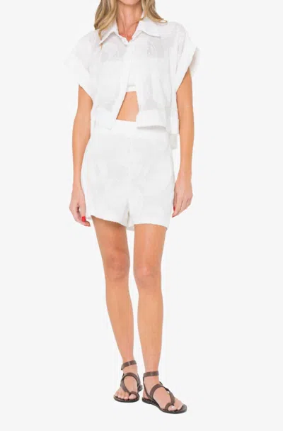 Jbq Sadie Embroidered High Waisted Short In White